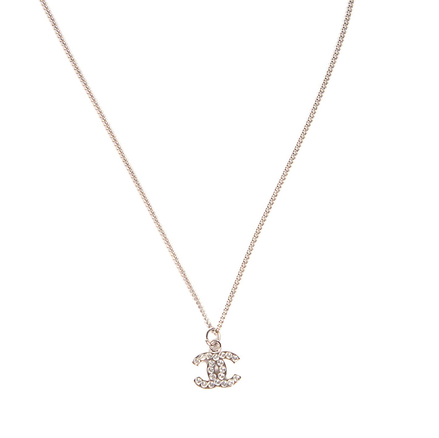 Crystal Timeless CC Necklace Silver