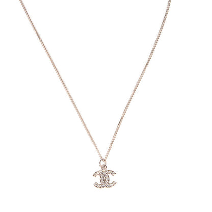 Chanel Crystal Timeless CC Necklace Silver 1 of 5