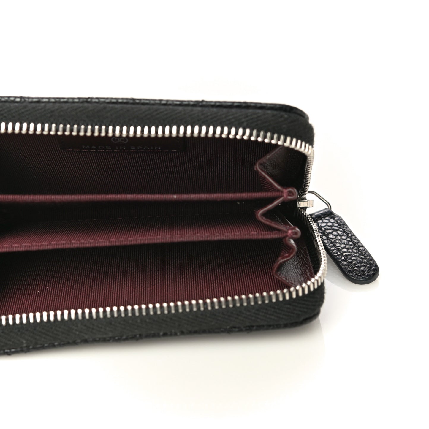 Caviar Quilted Zip Coin Purse Black