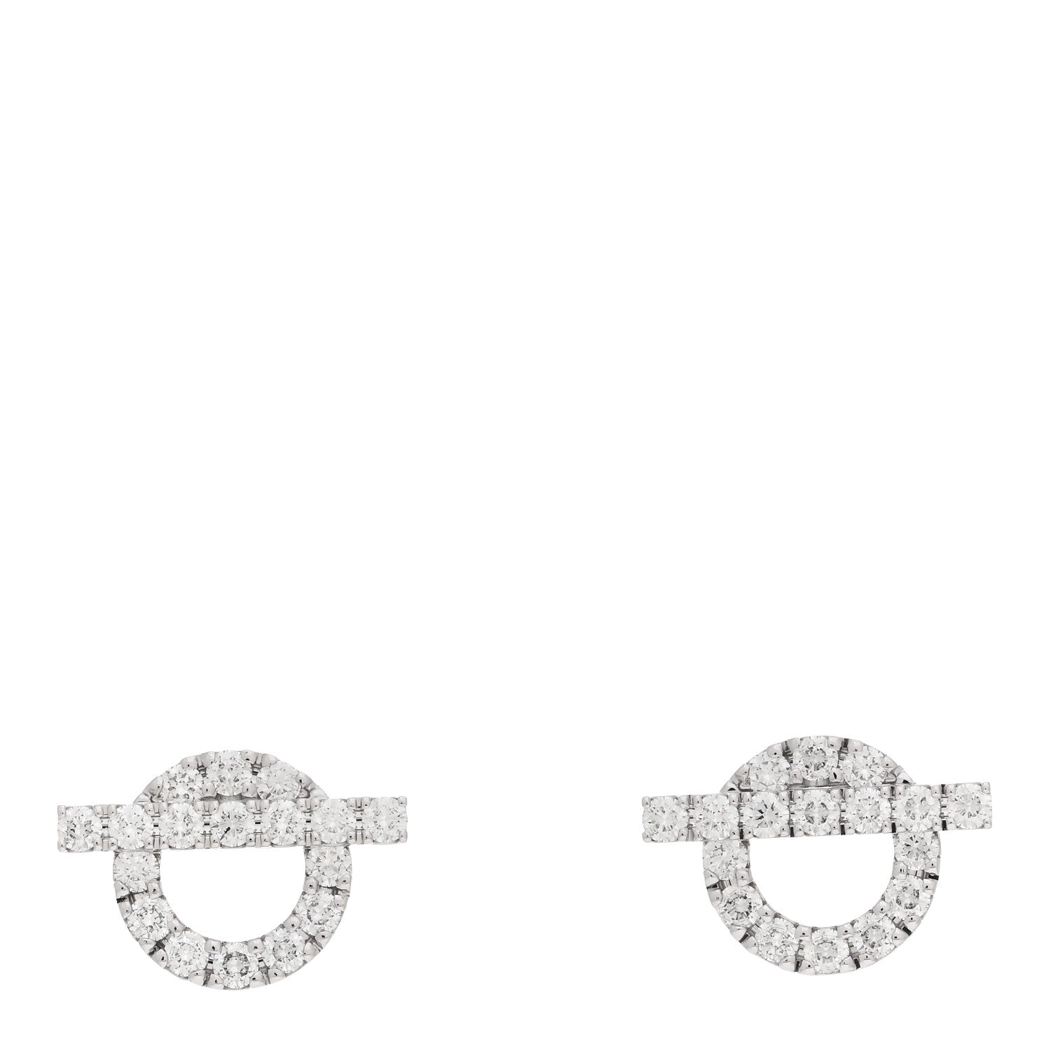 Hermes 18K White Gold Diamond Finesse Earrings 1 of 4