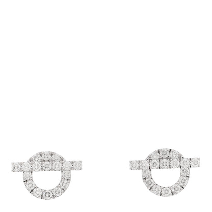 Hermes 18K White Gold Diamond Finesse Earrings 1 of 4