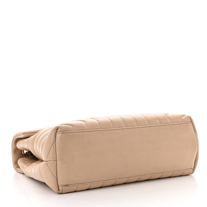 Saint Laurent Calfskin Y Quilted Monogram Medium Loulou Chain Satchel Dark Beige 4 of 14