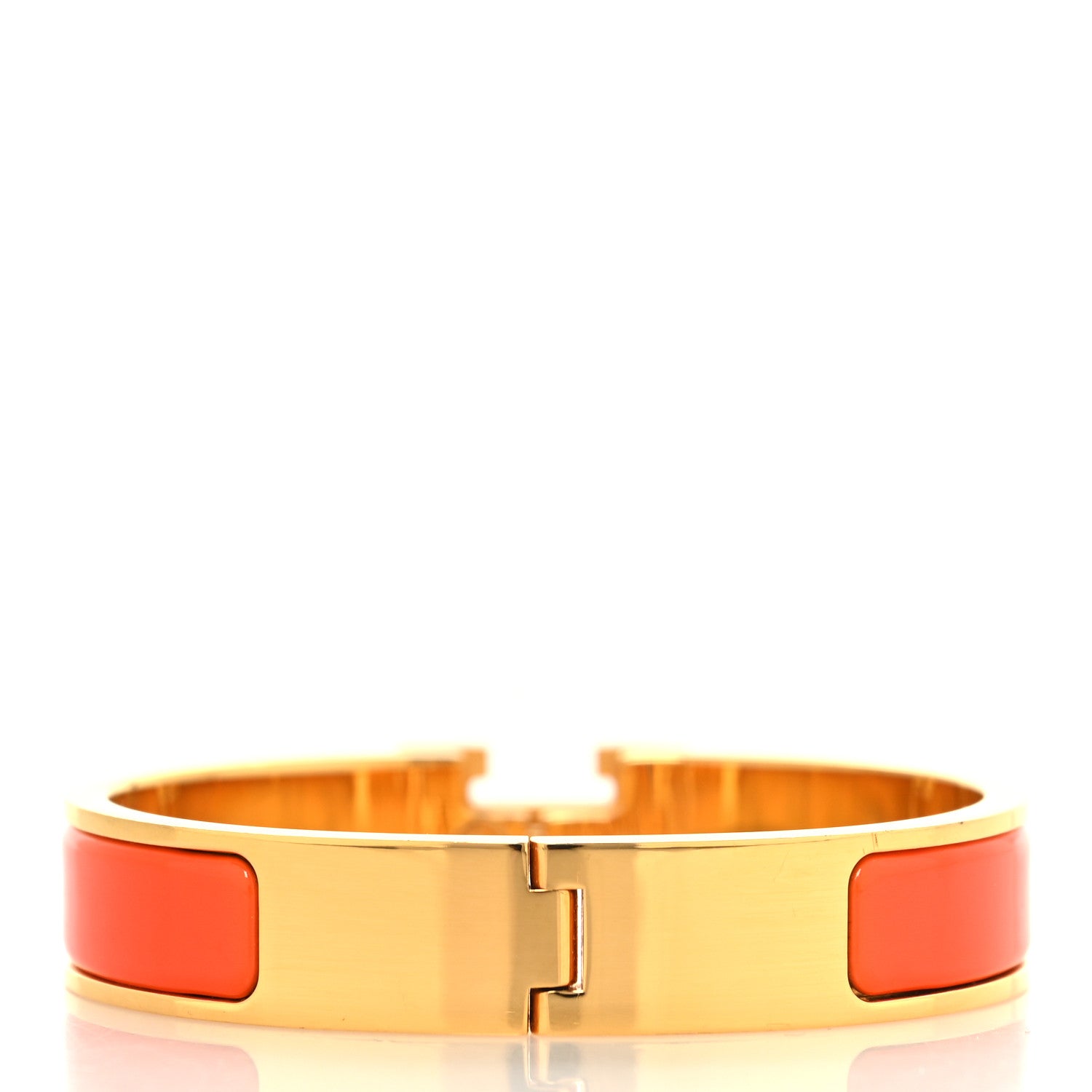 Hermes Enamel Narrow Clic Clac H Bracelet PM Orange 3 of 5