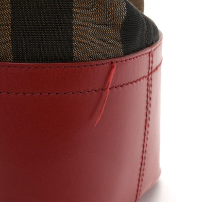 Fendi Pequin Cuoio Vegetale Medium Roll Tote Tobacco Rosso Blue 14 of 16