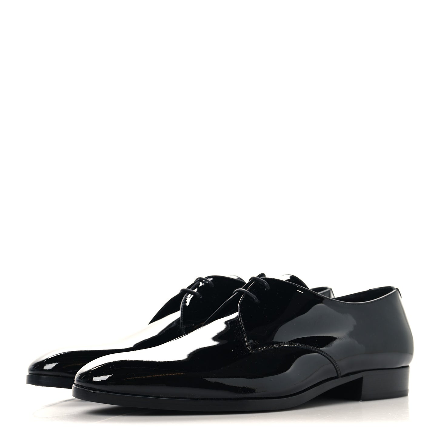 Patent Calfskin Mens Wyatt Derby Lace Up Shoes 45 Black