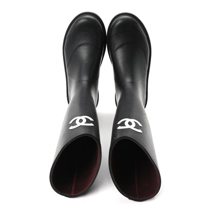 Chanel Caoutchouk CC High Boots 41 Black 2 of 10