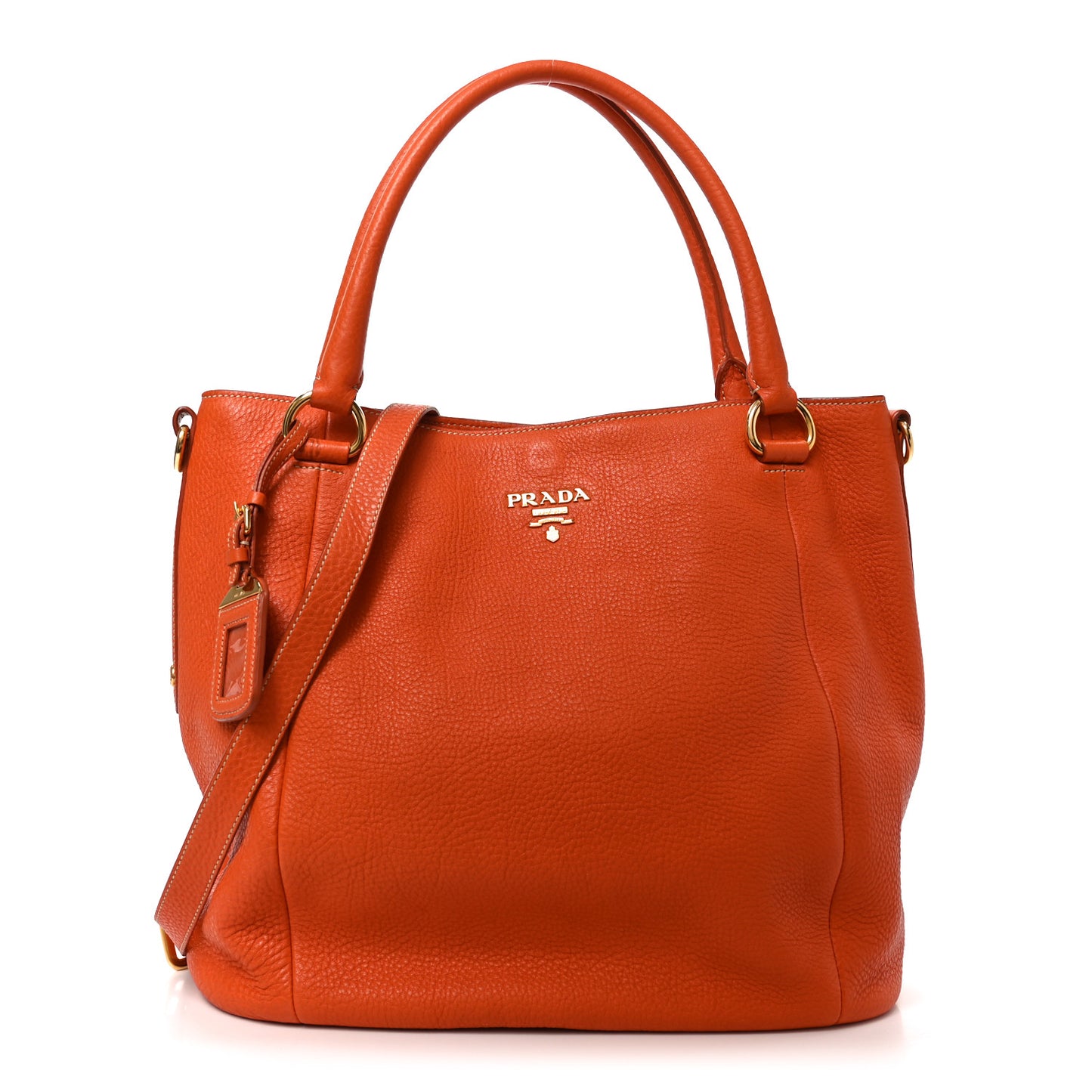 Vitello Daino Shopping Tote Papaya