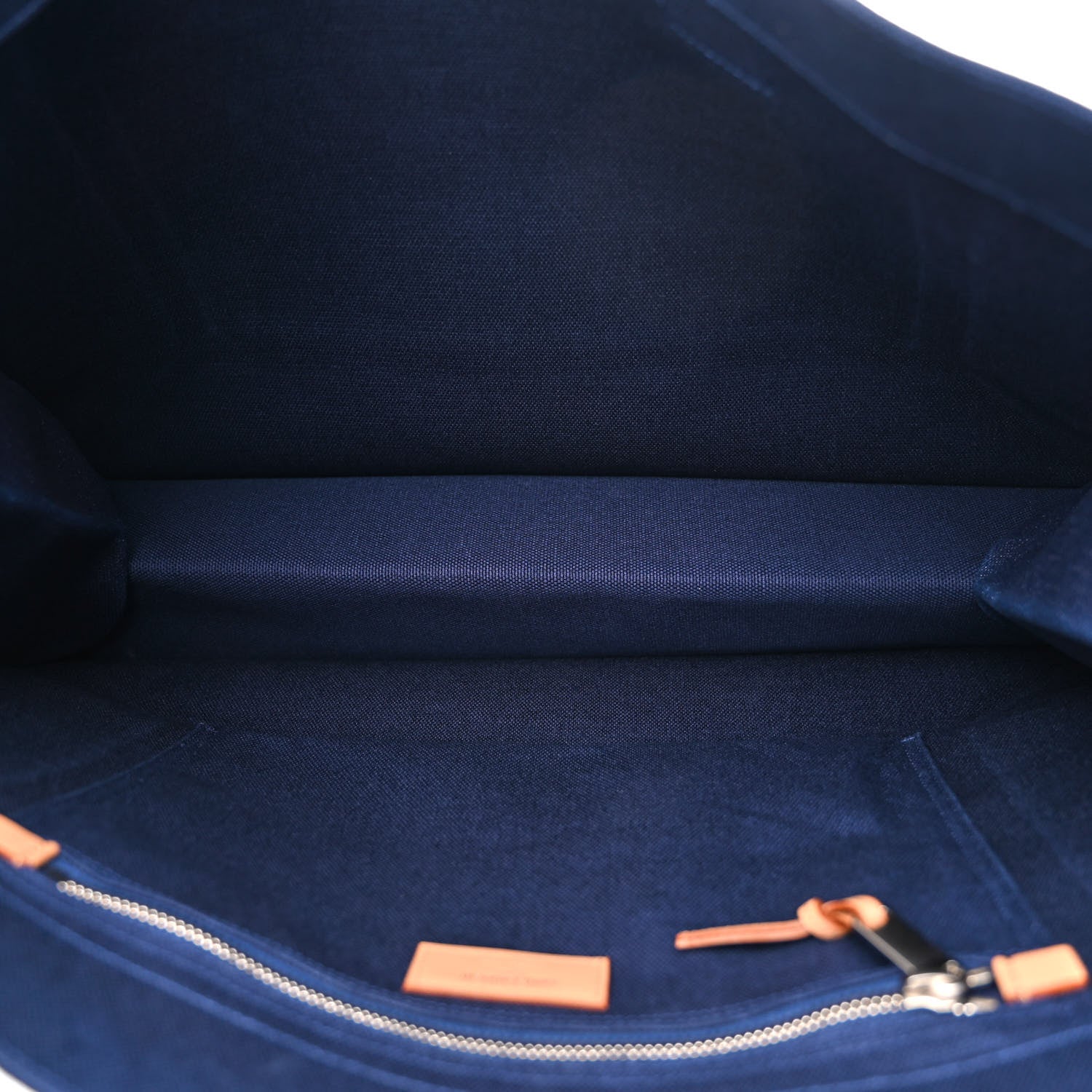 Saint Laurent Linen Calfskin Rive Gauche Tote Marine Rose Brown 5 of 10