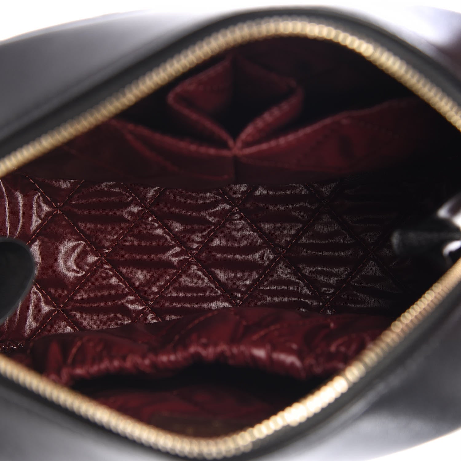 Chanel Lambskin Quilted Medium Curvy Pouch Cosmetic Case Black 4 of 9