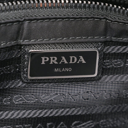 Prada Re-Nylon Saffiano Pocket Double Snap Buckle Shoulder Bag Black 8 of 12