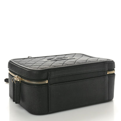 Chanel Caviar Quilted Large CC Filigree Vanity Case Black 5 of 13