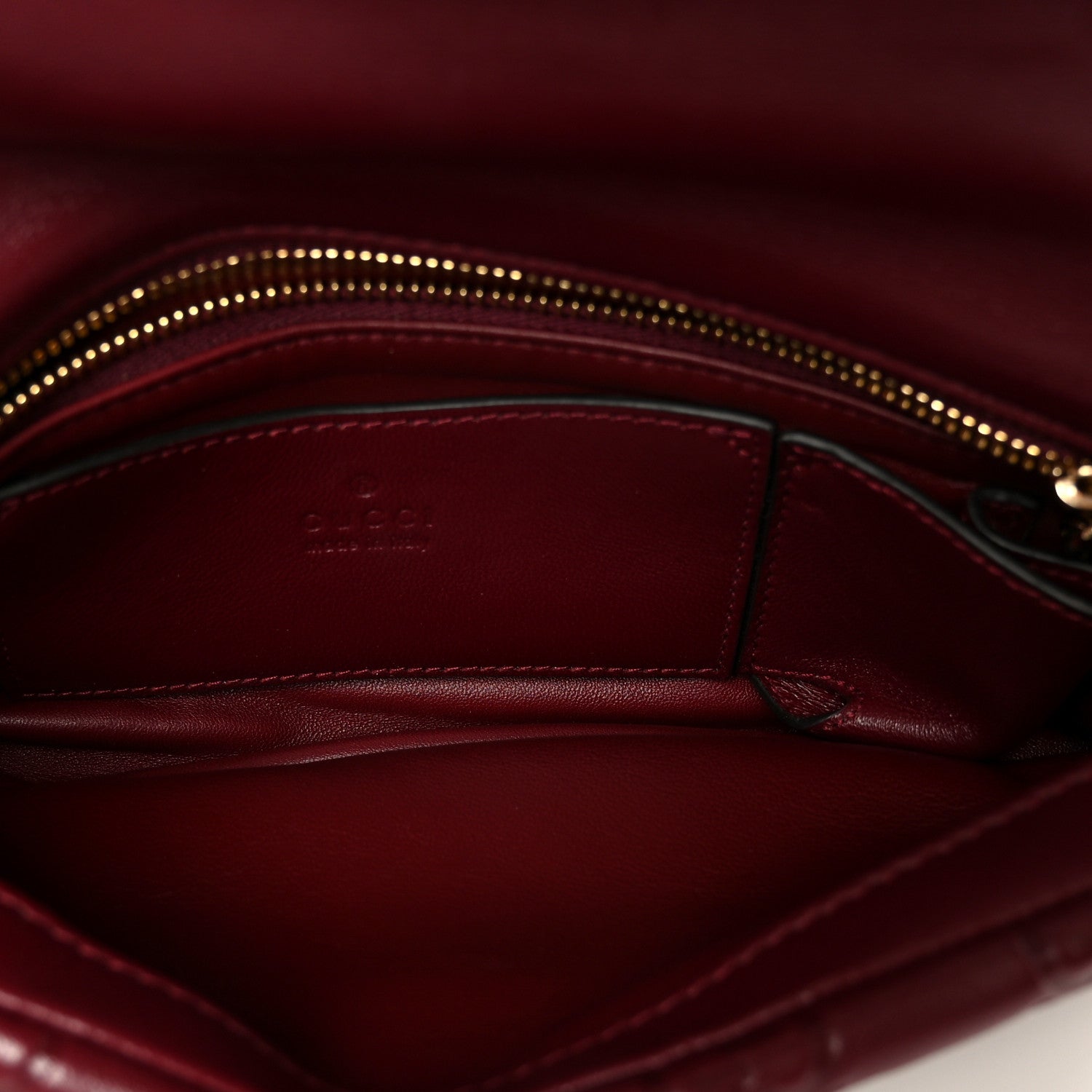 Gucci Lambskin Embossed Mini GG Milano Top Handle Shoulder Bag Rosso Ancora 5 of 11