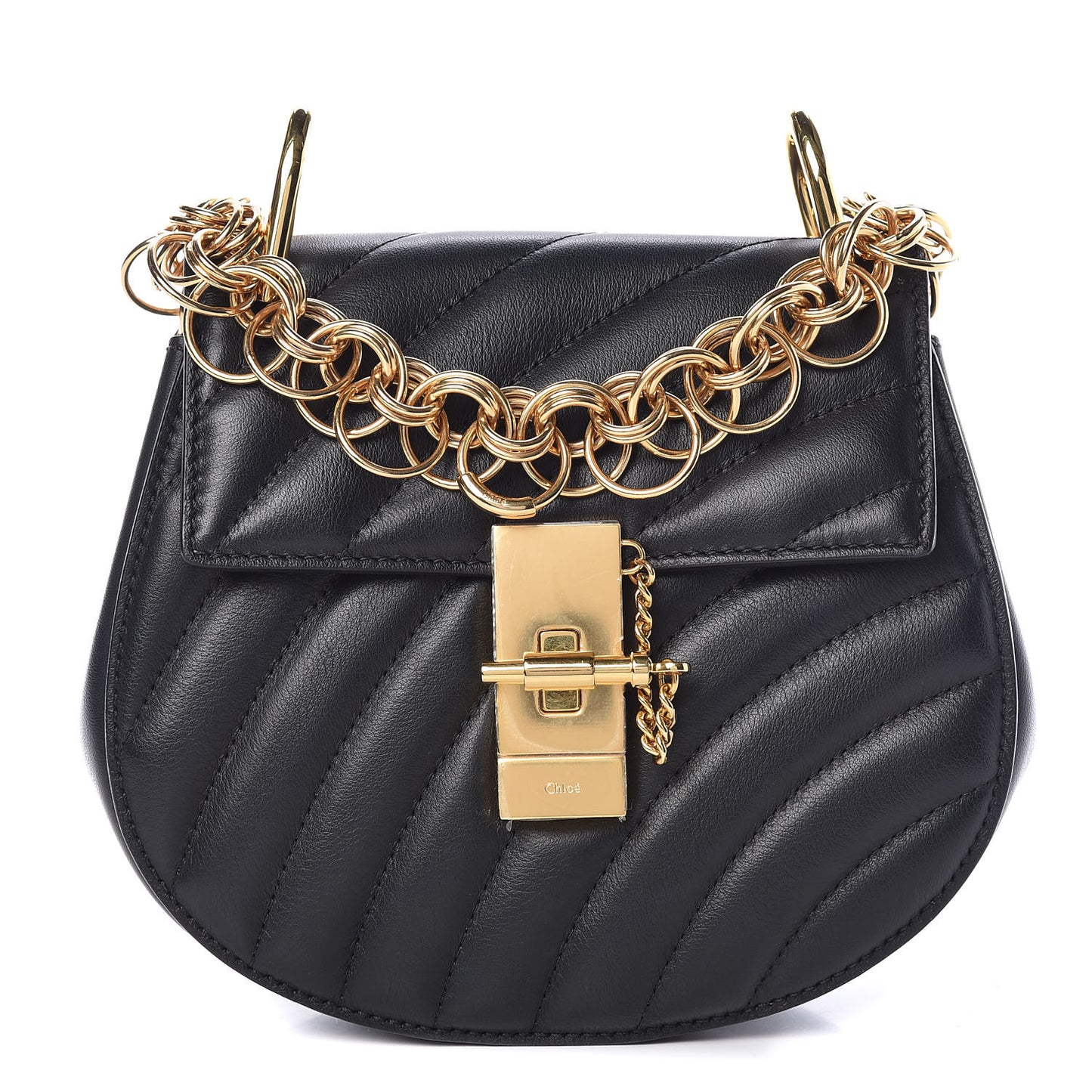 Calfskin Quilted Mini Drew Bijou Shoulder Bag Black
