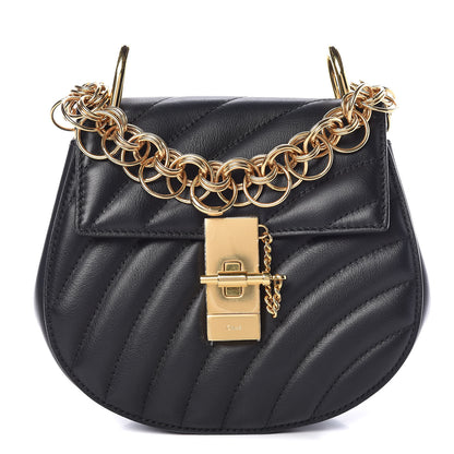 Chloe Calfskin Quilted Mini Drew Bijou Shoulder Bag Black 1 of 11