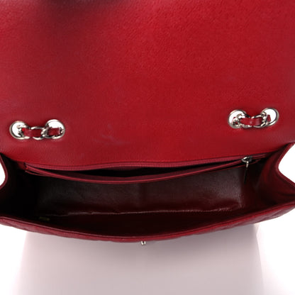 Chanel Caviar Quilted Jumbo Single Flap Dark Red 5 of 14