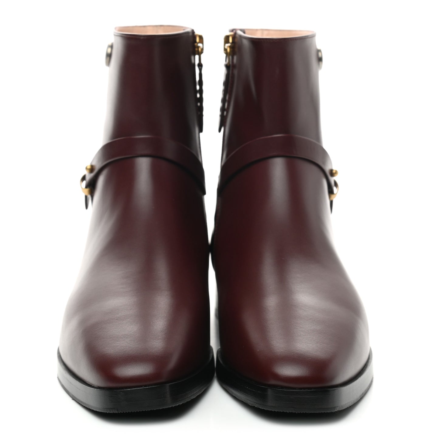 Calfskin Womens GG Ankle Boots 36.5 Vintage Bordeaux