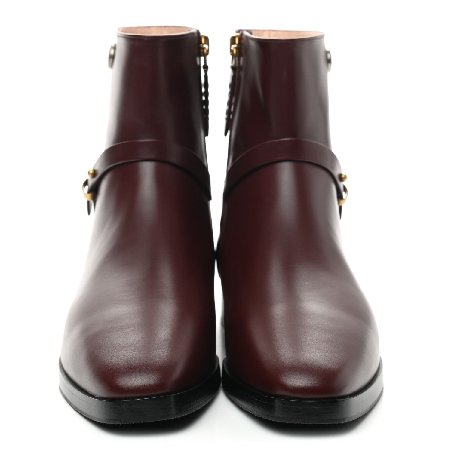 Gucci Calfskin Womens GG Ankle Boots 36.5 Vintage Bordeaux 2 of 10