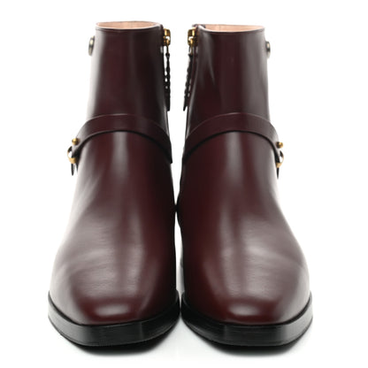 Gucci Calfskin Womens GG Ankle Boots 36.5 Vintage Bordeaux 2 of 10