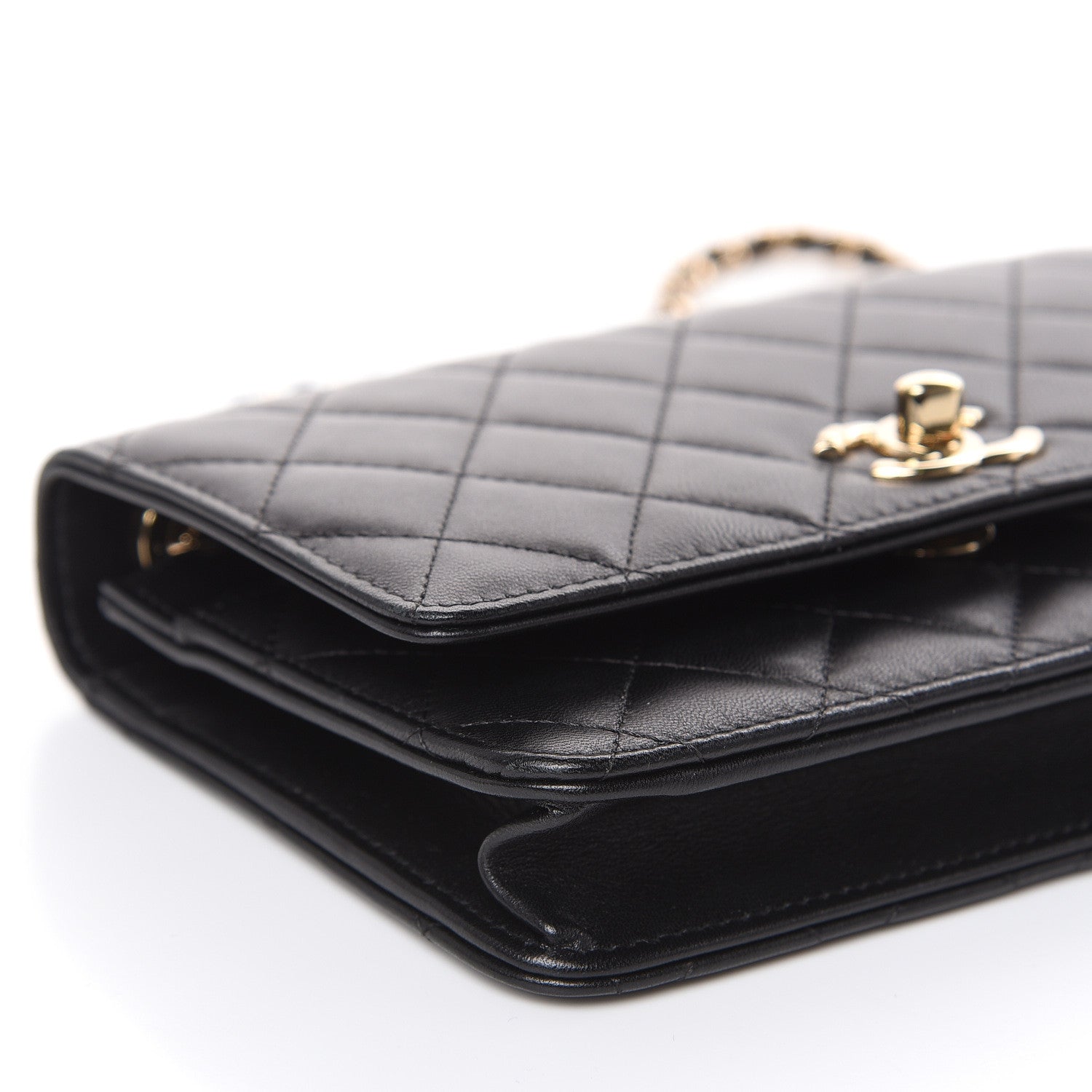 Chanel Lambskin Quilted Trendy CC Wallet On Chain WOC Black 9 of 16
