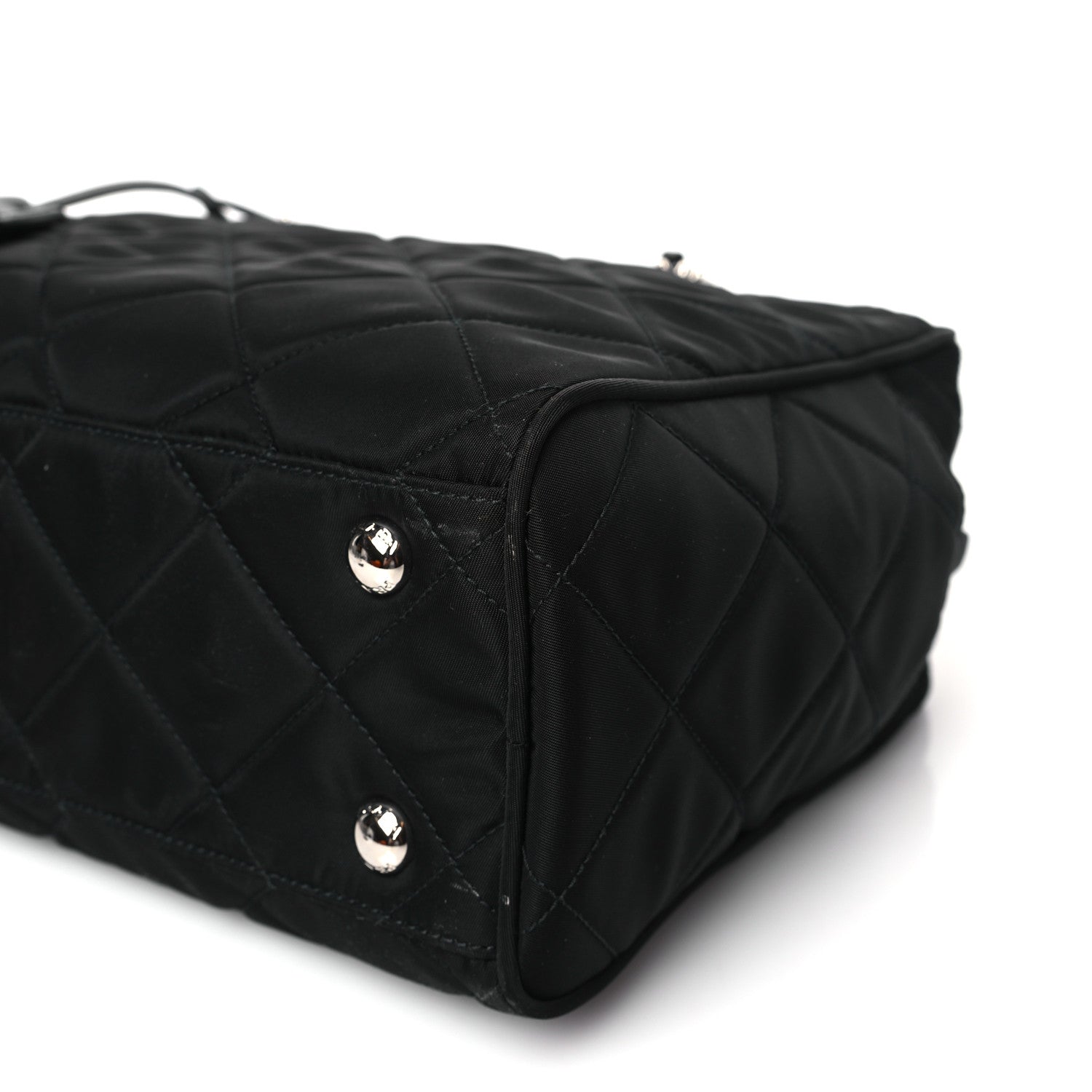 Prada Nylon Tessuto Impuntu Quilted Shoulder Bag Black 8 of 8