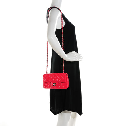 Chanel Patent Calfskin Quilted Mini Rectangular Flap Coral 2 of 8