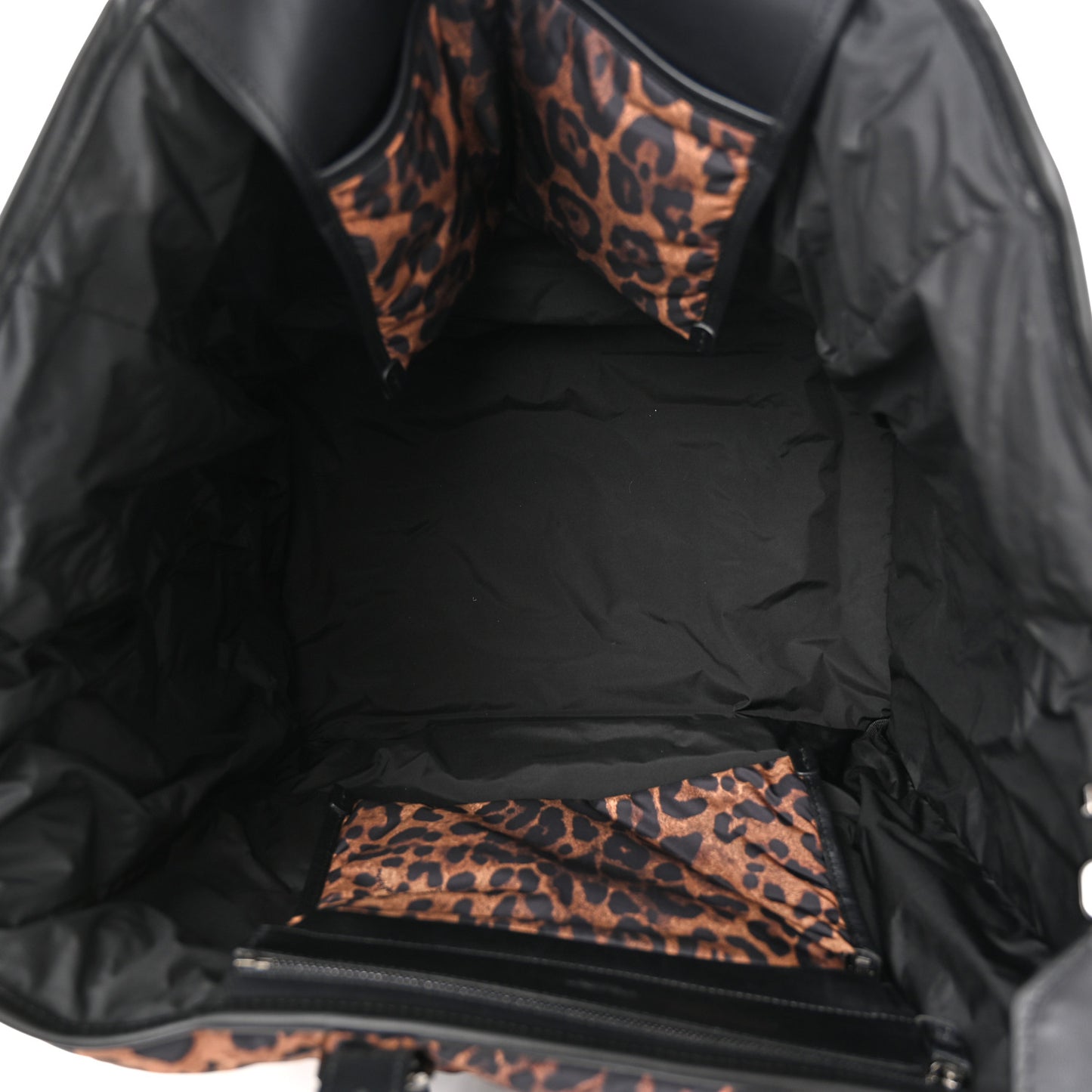 Nylon Leopard Print Sicily Shopper Tote Brown