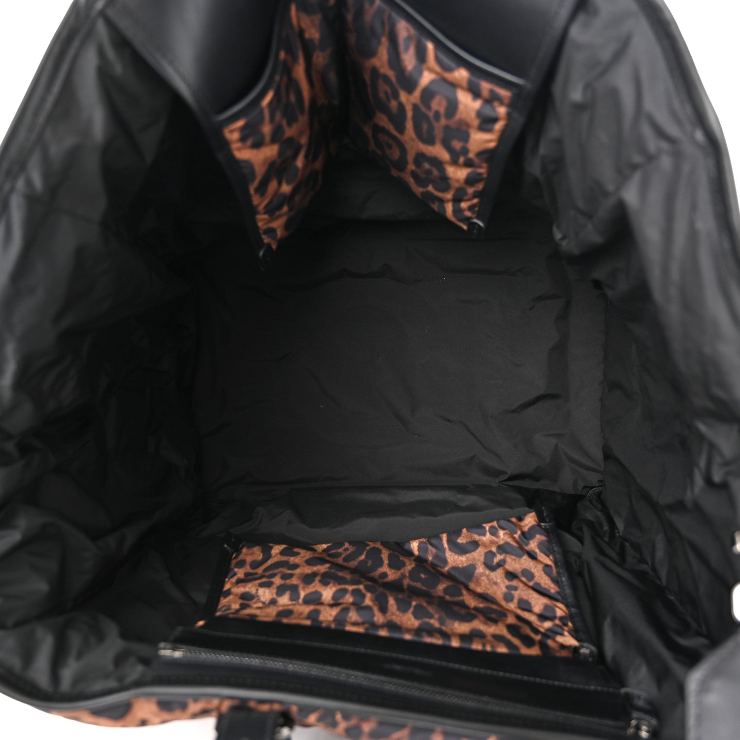 Dolce & Gabbana Nylon Leopard Print Sicily Shopper Tote Brown 5 of 10