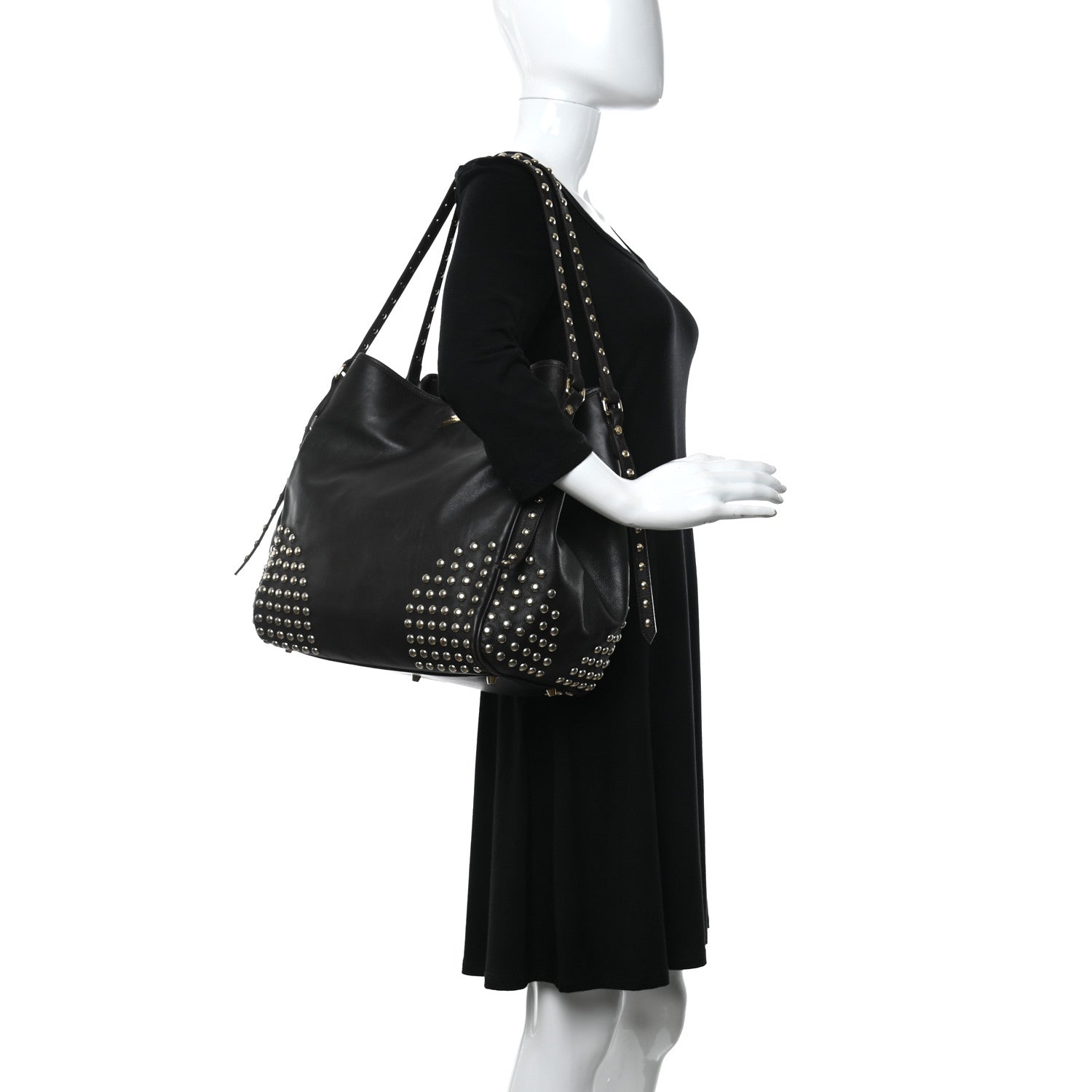 Burberry Lambskin Bridle Studs Large Canterbury Tote Dark Brown 2 of 16