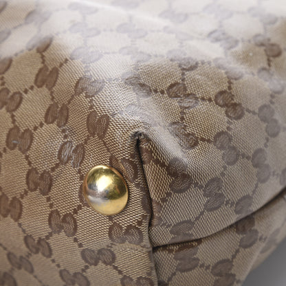 Gucci Crystal Monogram Large Babouska Vertical Shopping Tote Brown 9 of 15