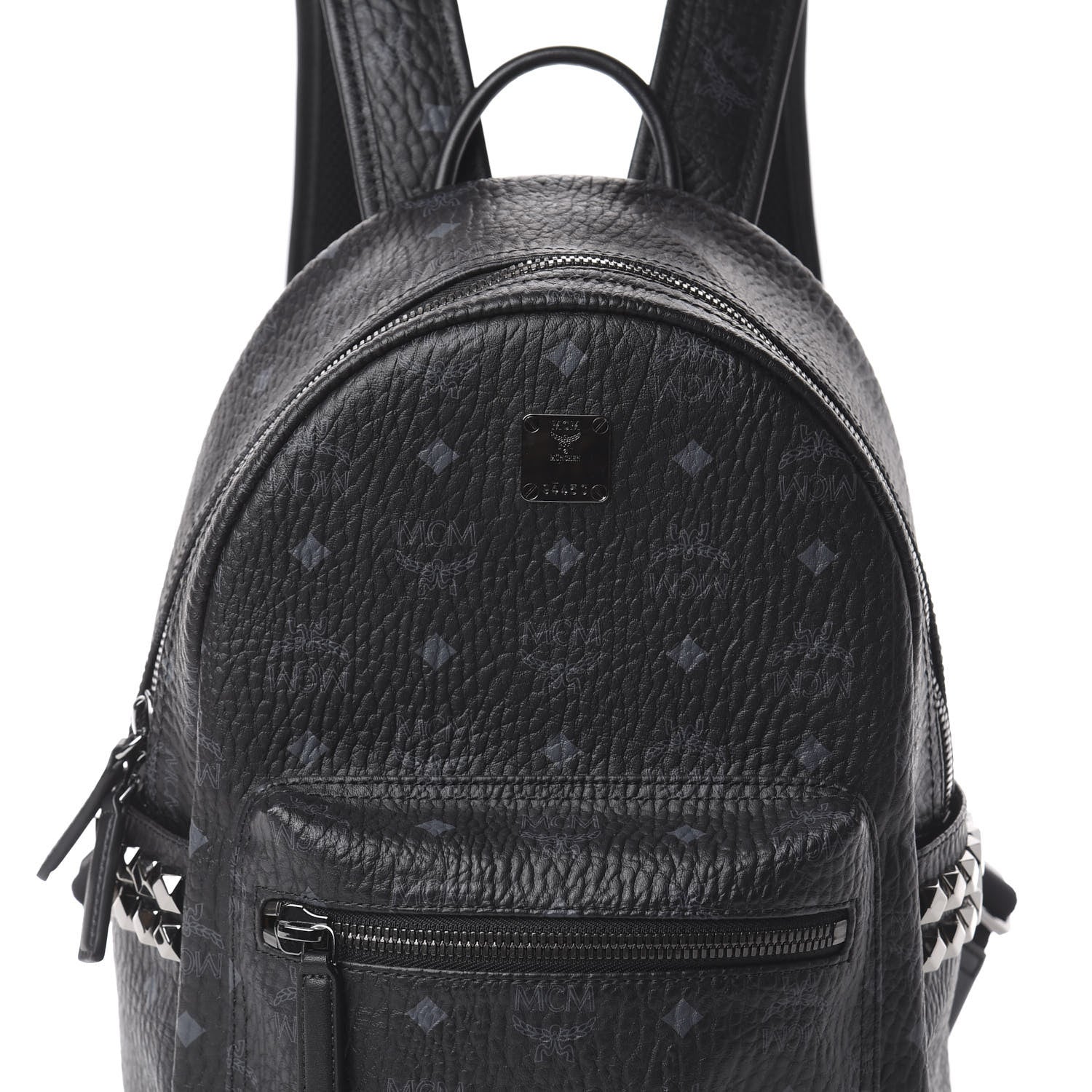 MCM Visetos Small Side Stud Stark Backpack Black 6 of 8
