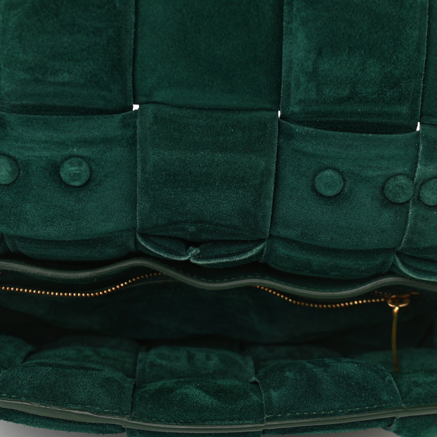 Bottega Veneta Suede Maxi Intrecciato Padded Chain Cassette Crossbody Bag Emerald Green 5 of 10