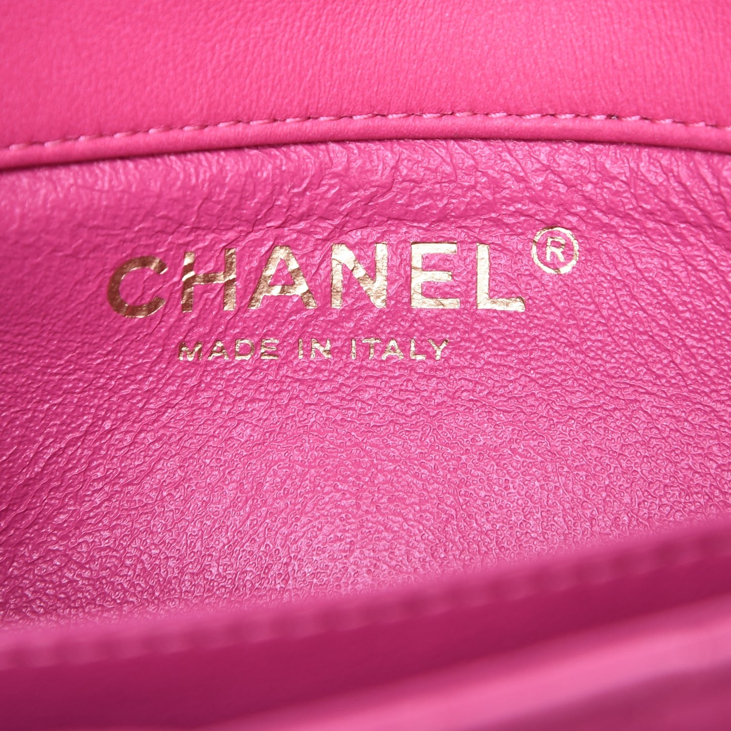 Lambskin Chevron Quilted Extra Mini Flap Dark Pink