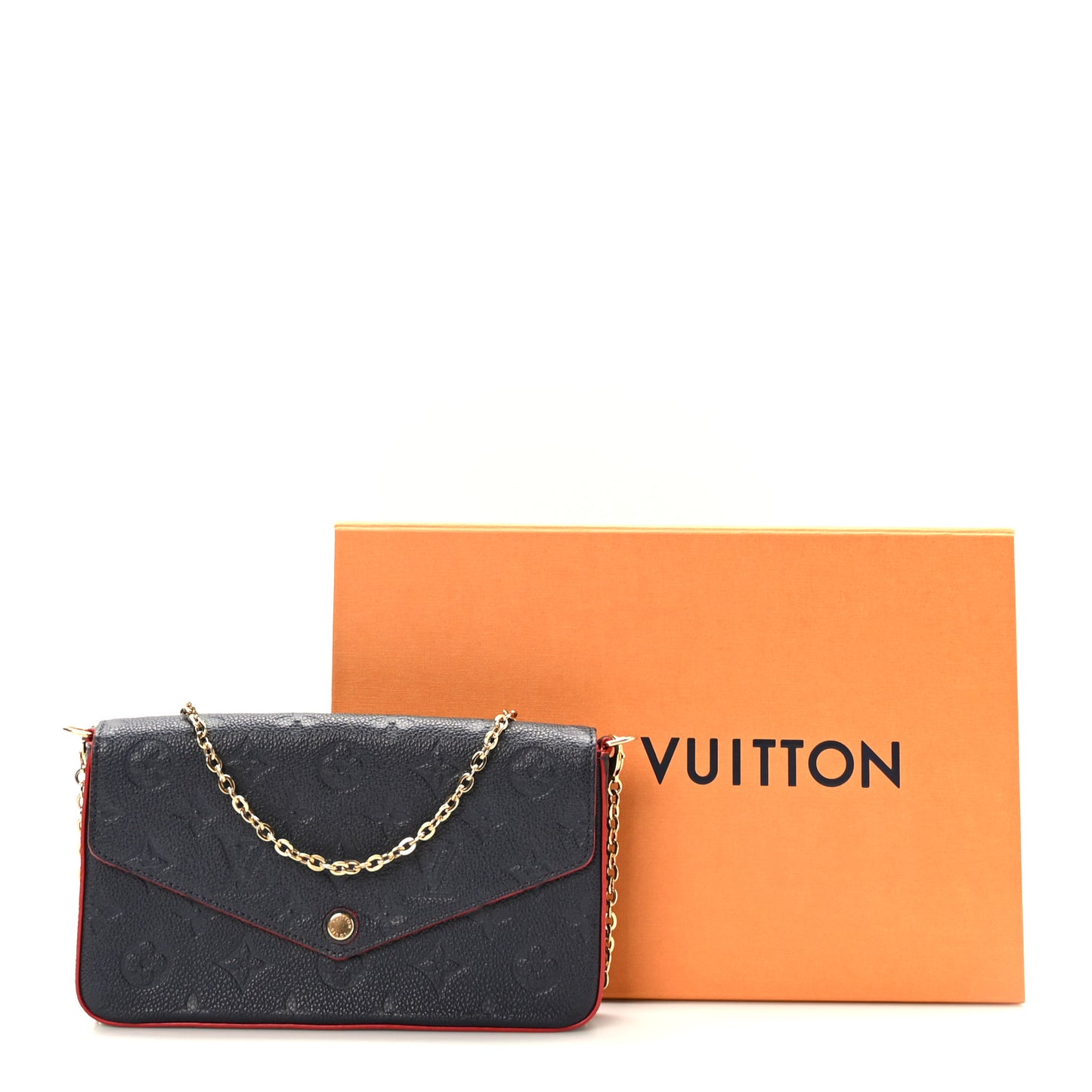 Empreinte Pochette Felicie Chain Wallet Marine Rouge