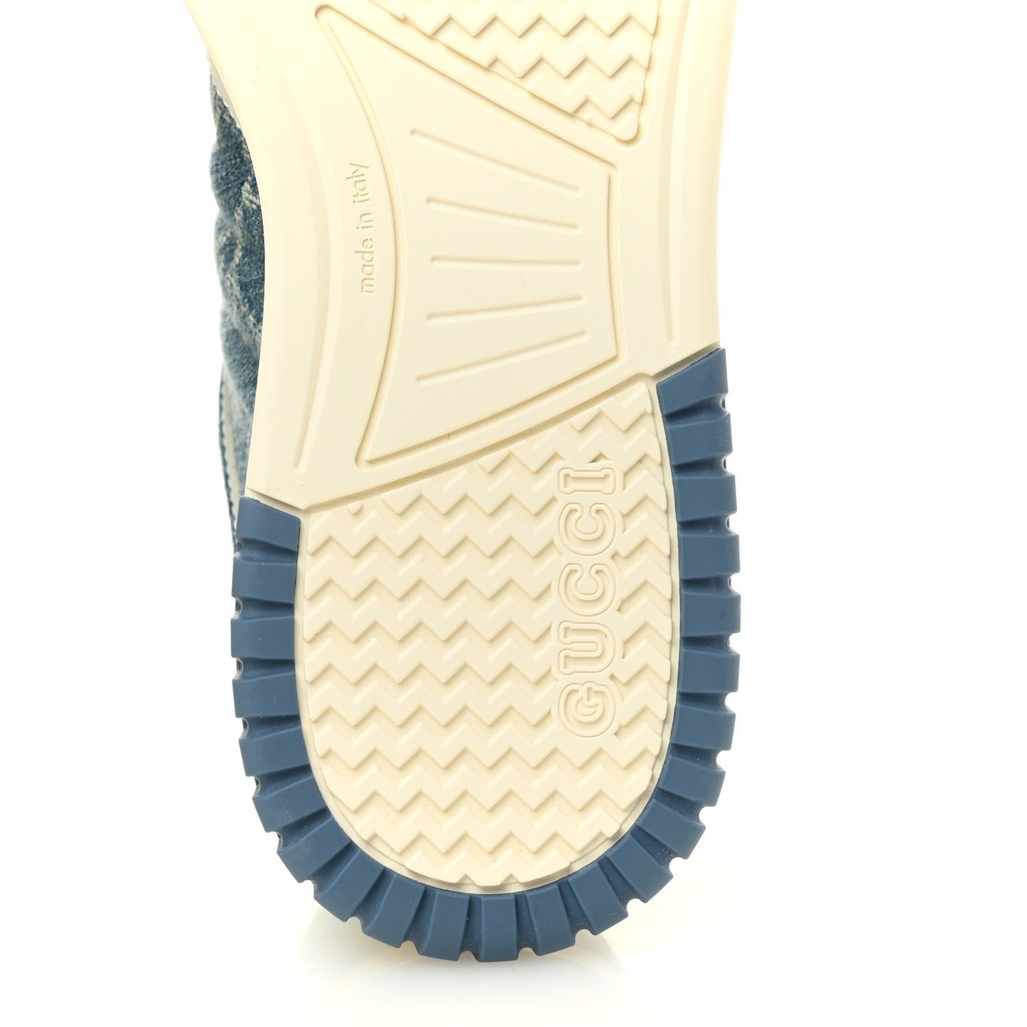 New Denim Delave GG Monogram Womens Re-Web Sneakers 40 Light Blue Royale