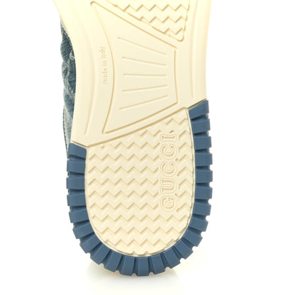 Gucci New Denim Delave GG Monogram Womens Re-Web Sneakers 40 Light Blue Royale 8 of 9