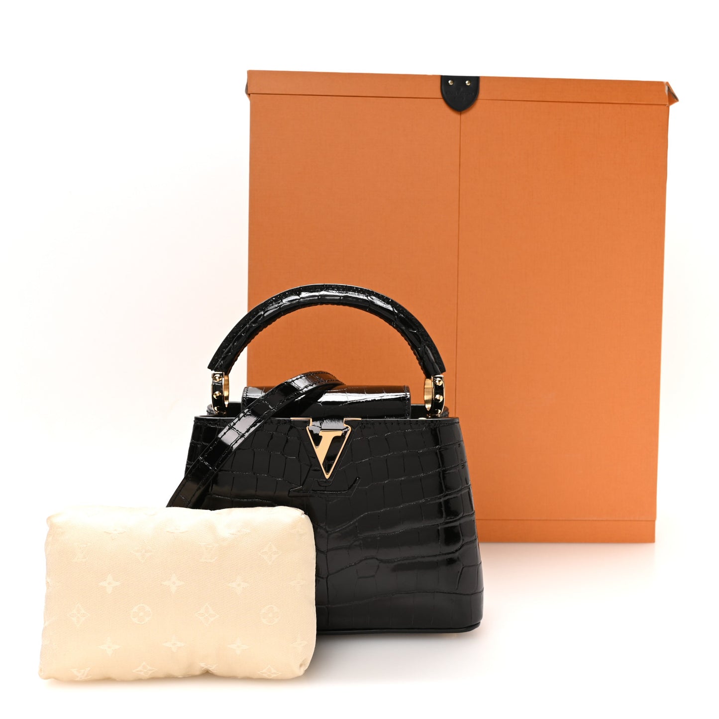 Crocodile Mini Capucines Black