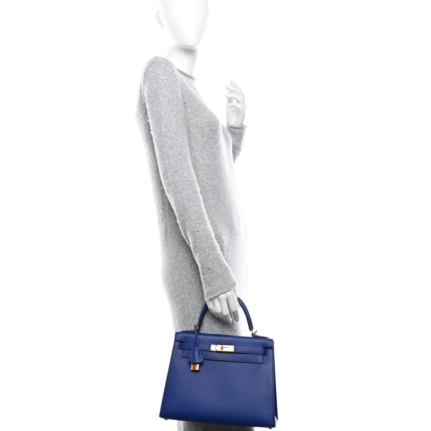 Hermes Epsom Kelly Sellier 28 Bleu Electrique 2 of 10