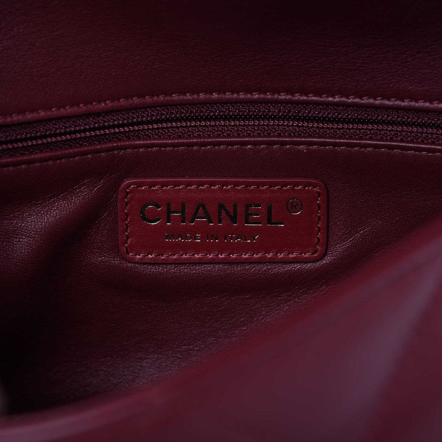 Lambskin Quilted Small Easy Carry Flap Burgundy