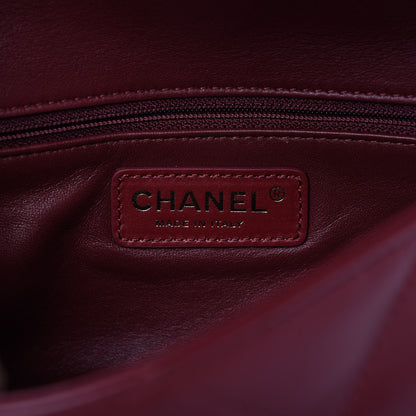 Chanel Lambskin Quilted Small Easy Carry Flap Burgundy 8 of 10
