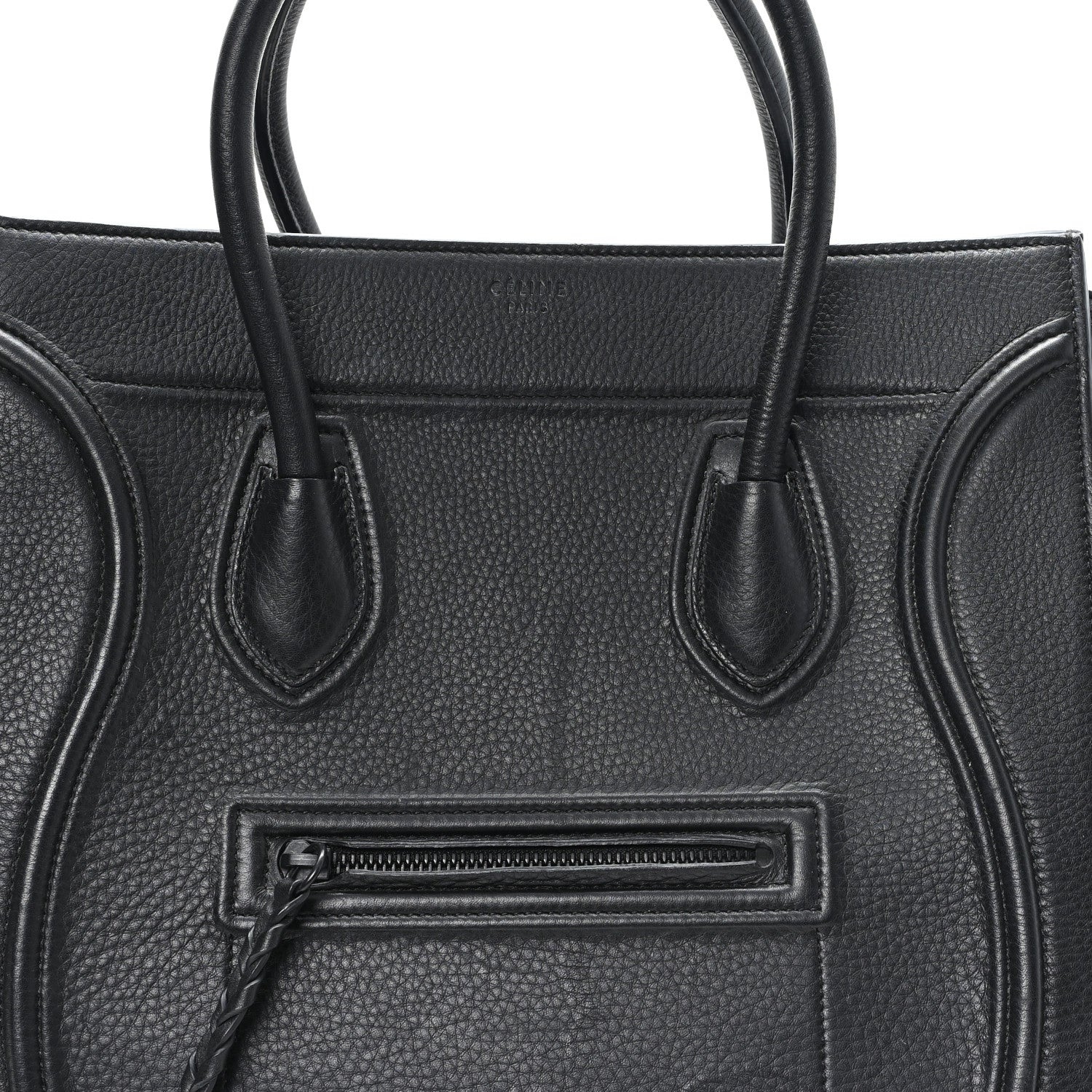 Celine Supple Calfskin Medium Phantom Luggage Black 7 of 10
