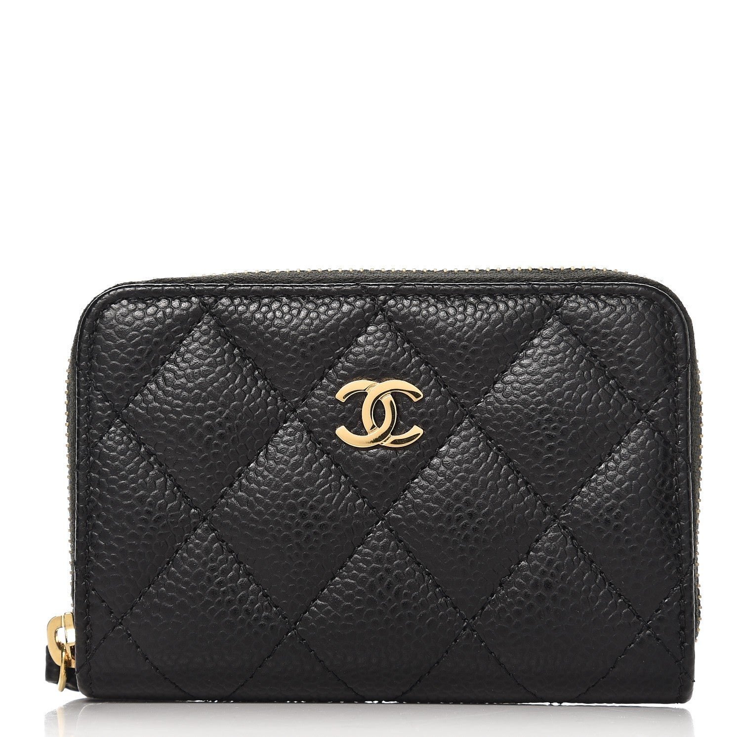 Chanel Caviar Quilted Zip Coin Purse Black 1 of 8