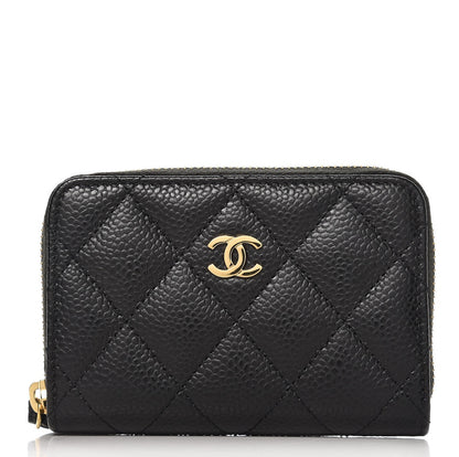 Chanel Caviar Quilted Zip Coin Purse Black 1 of 8