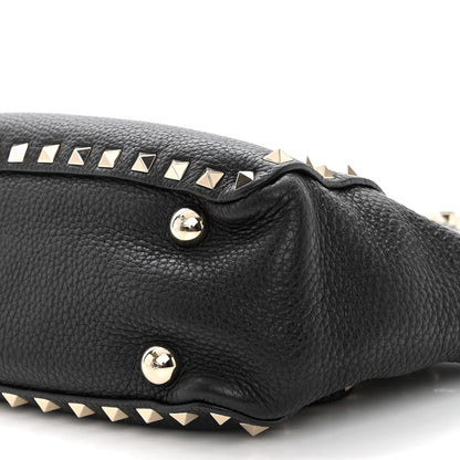 Valentino Garavani Pebbled Calfskin Mini Rockstud Tote Black 9 of 9