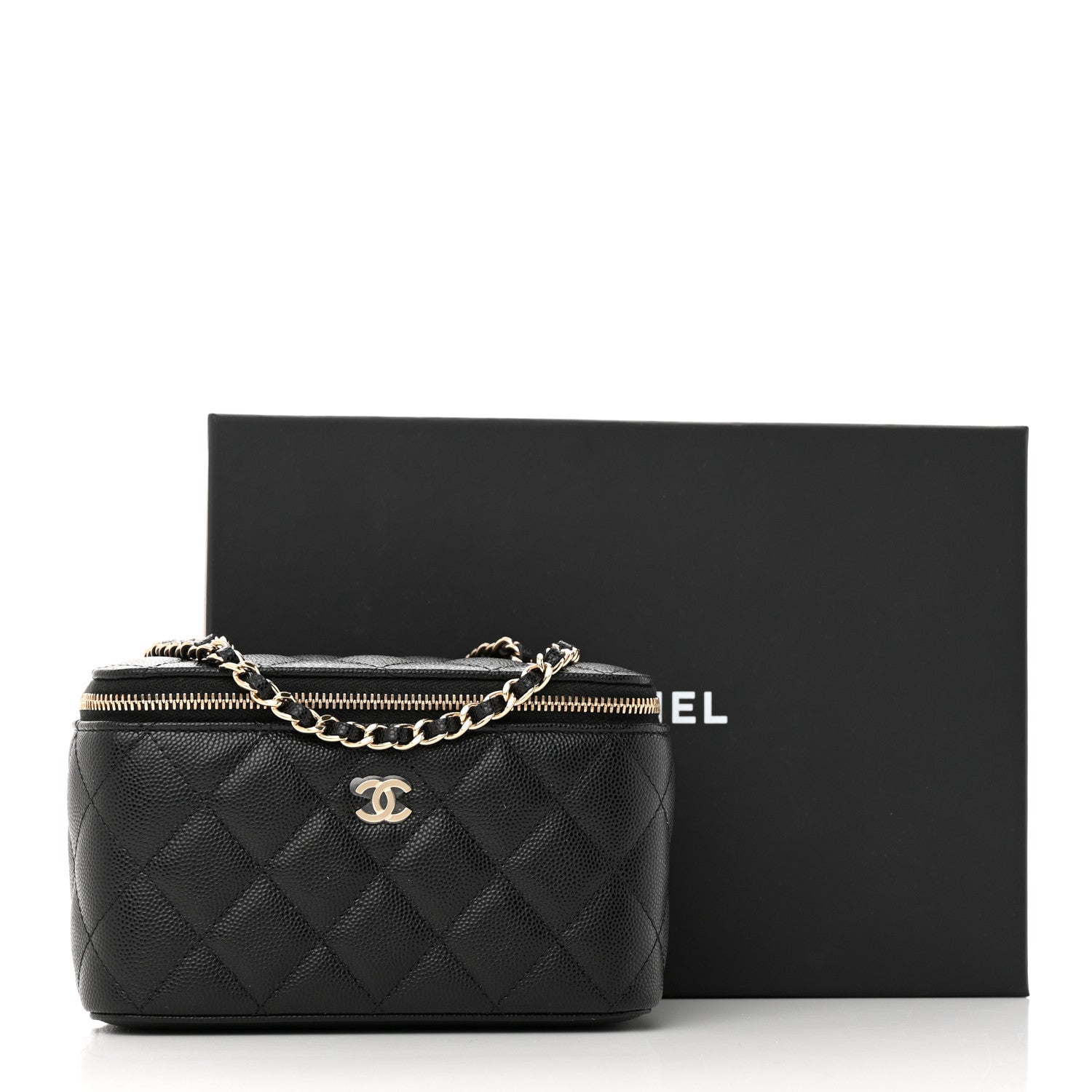 Chanel Caviar Quilted Small Vanity Case With Chain Black 12 of 12