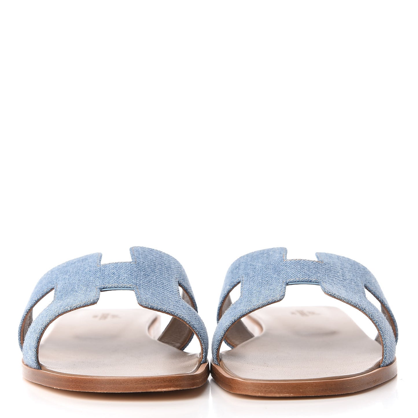 Denim Canvas Oran Sandals 40 Bleu Clair
