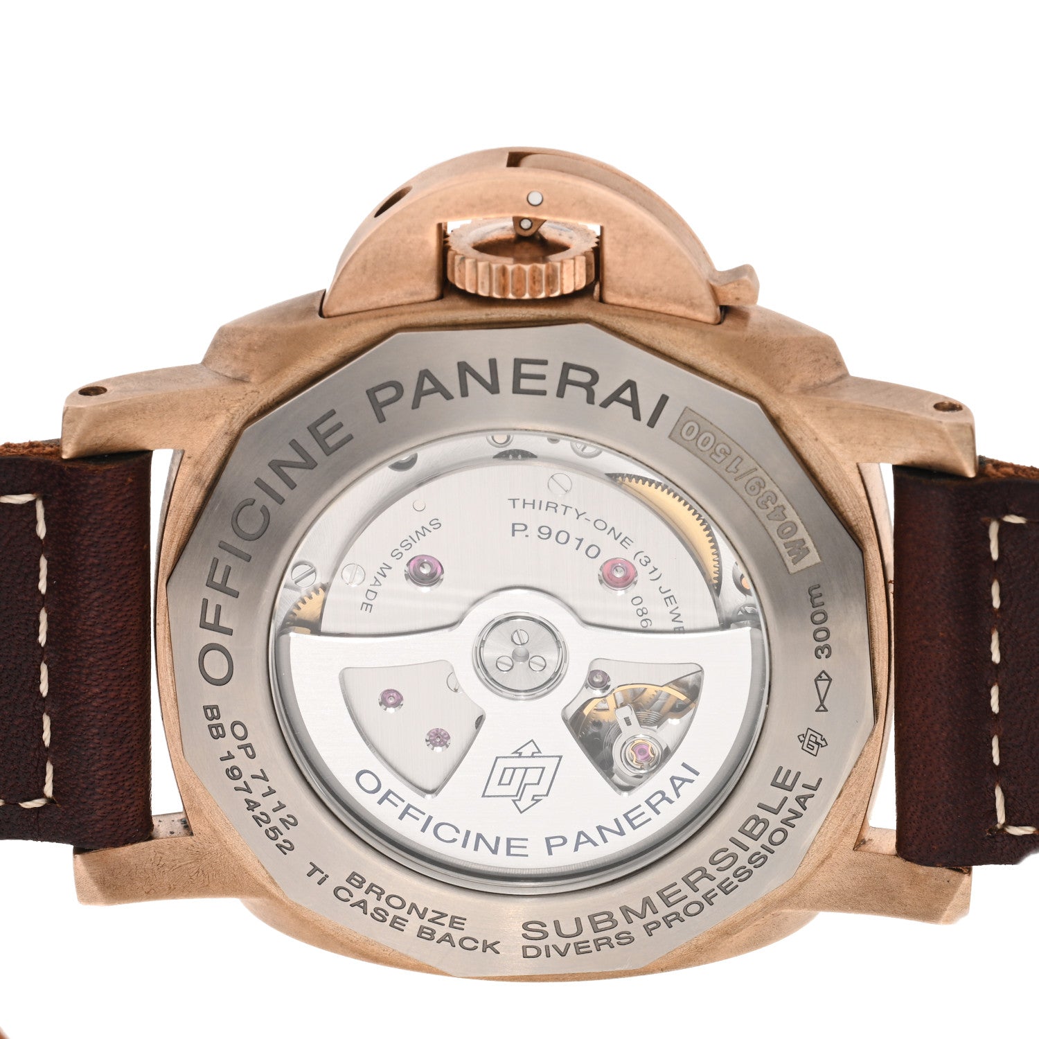Panerai Bronze Calfskin 47mm Luminor Submersible Bronzo Automatic Watch Brown PAM00968 4 of 5