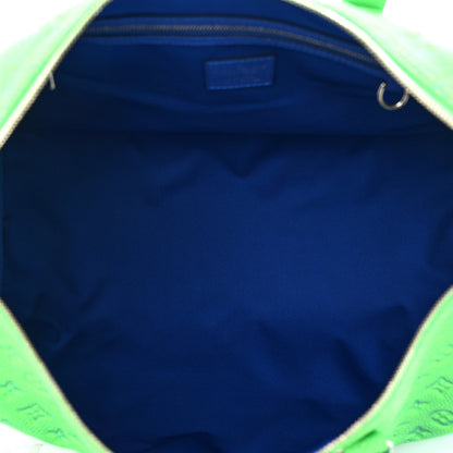 Louis Vuitton Taurillon Illusion Keepall Bandouliere 50 Bleu Vert 4 of 10