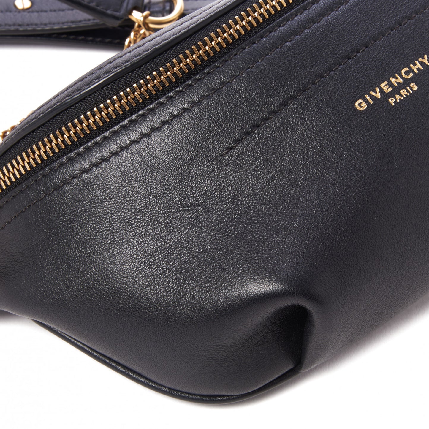 Calfskin Mini Whip Belt Bag Black