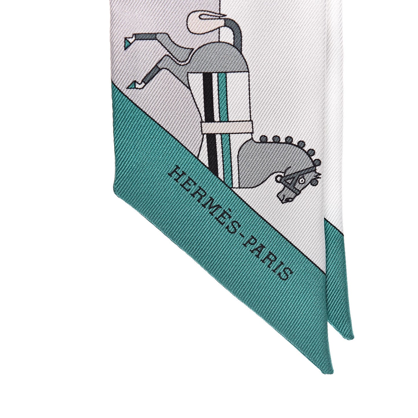 Silk Rocabar Twilly White Gris Perle Menthe