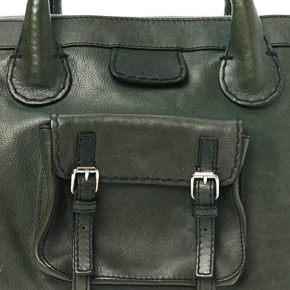 Chloe Shiny Tanned Calfskin Edith Satchel Deep Khaki 7 of 10
